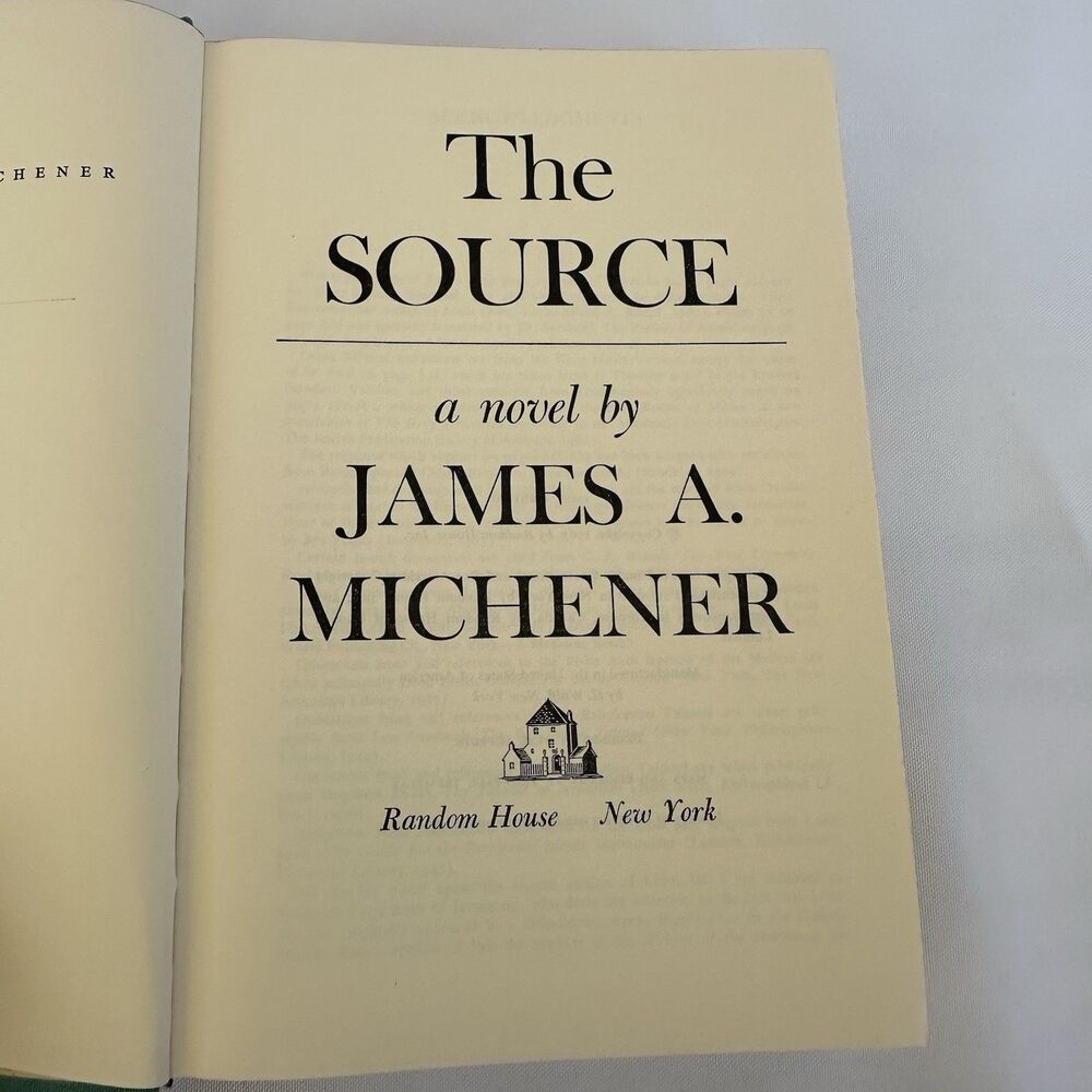 The Source Hardcover Book by James A. Michener 1965 First Print Vintage